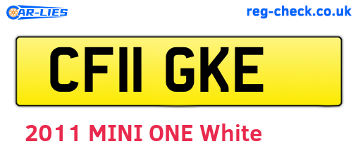 CF11GKE are the vehicle registration plates.