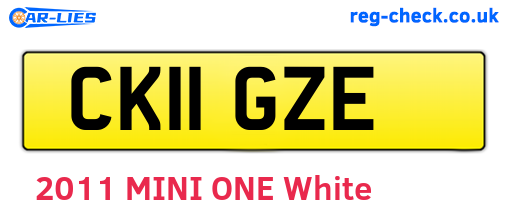 CK11GZE are the vehicle registration plates.