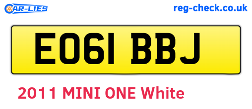 EO61BBJ are the vehicle registration plates.
