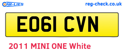EO61CVN are the vehicle registration plates.