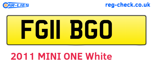 FG11BGO are the vehicle registration plates.