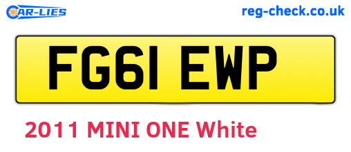 FG61EWP are the vehicle registration plates.
