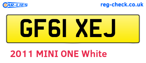 GF61XEJ are the vehicle registration plates.