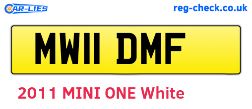 MW11DMF are the vehicle registration plates.