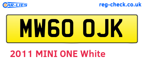 MW60OJK are the vehicle registration plates.