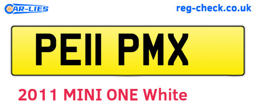 PE11PMX are the vehicle registration plates.