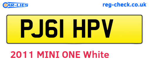 PJ61HPV are the vehicle registration plates.