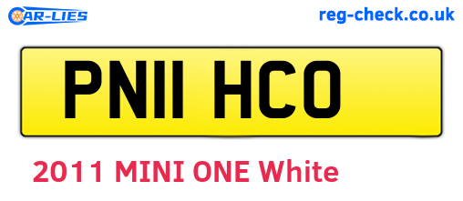 PN11HCO are the vehicle registration plates.