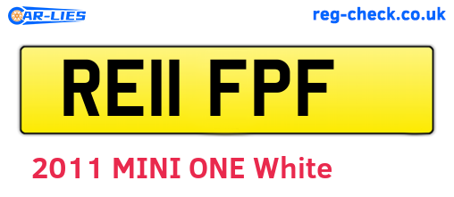 RE11FPF are the vehicle registration plates.