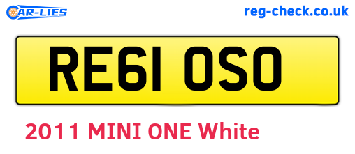 RE61OSO are the vehicle registration plates.