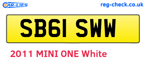 SB61SWW are the vehicle registration plates.