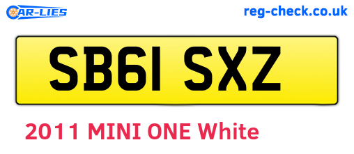 SB61SXZ are the vehicle registration plates.