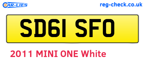 SD61SFO are the vehicle registration plates.