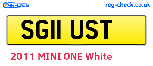SG11UST are the vehicle registration plates.
