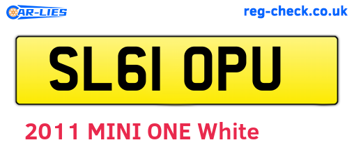SL61OPU are the vehicle registration plates.