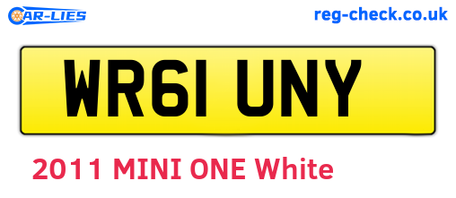 WR61UNY are the vehicle registration plates.