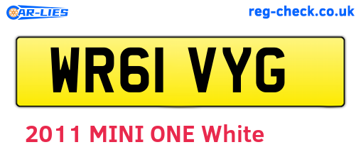 WR61VYG are the vehicle registration plates.