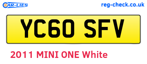 YC60SFV are the vehicle registration plates.