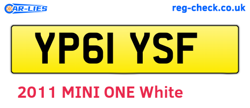 YP61YSF are the vehicle registration plates.