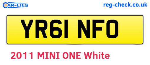 YR61NFO are the vehicle registration plates.