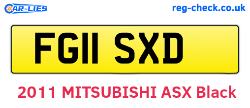 FG11SXD are the vehicle registration plates.