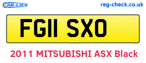 FG11SXO are the vehicle registration plates.