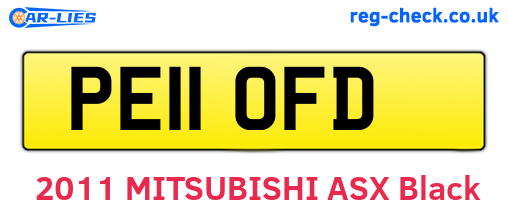 PE11OFD are the vehicle registration plates.