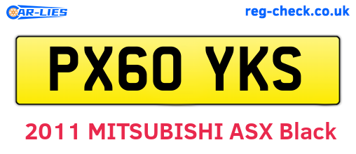 PX60YKS are the vehicle registration plates.