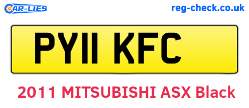 PY11KFC are the vehicle registration plates.