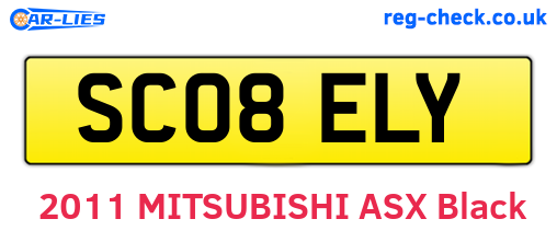 SC08ELY are the vehicle registration plates.