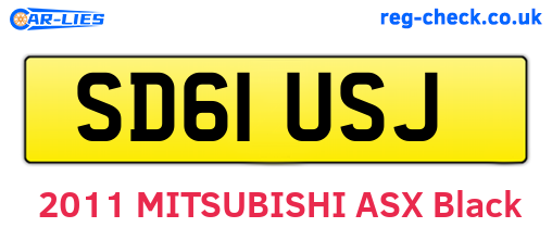 SD61USJ are the vehicle registration plates.