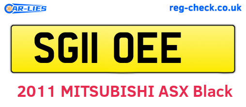 SG11OEE are the vehicle registration plates.