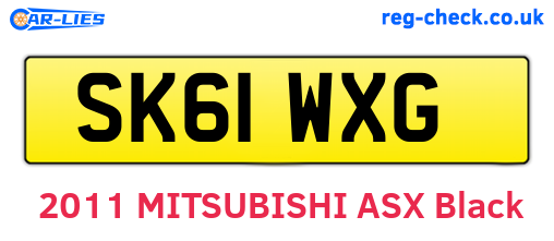 SK61WXG are the vehicle registration plates.