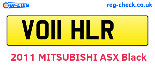 VO11HLR are the vehicle registration plates.