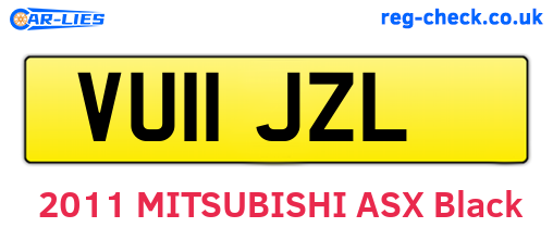 VU11JZL are the vehicle registration plates.