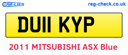DU11KYP are the vehicle registration plates.