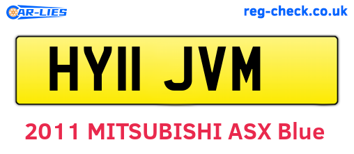 HY11JVM are the vehicle registration plates.
