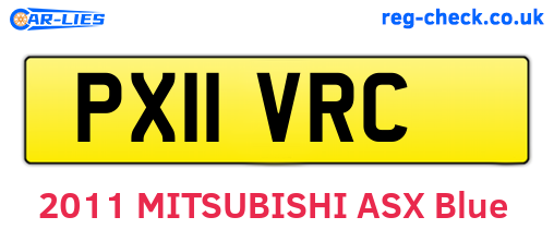 PX11VRC are the vehicle registration plates.