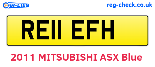 RE11EFH are the vehicle registration plates.