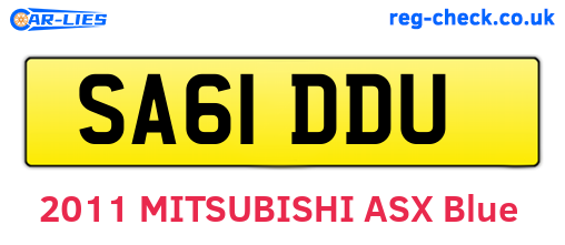 SA61DDU are the vehicle registration plates.