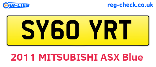 SY60YRT are the vehicle registration plates.