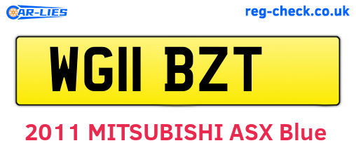 WG11BZT are the vehicle registration plates.