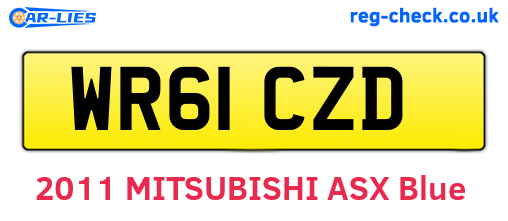 WR61CZD are the vehicle registration plates.