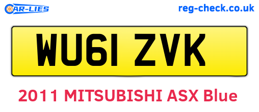 WU61ZVK are the vehicle registration plates.