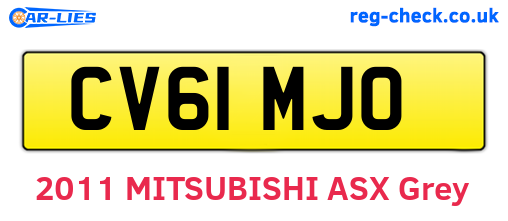 CV61MJO are the vehicle registration plates.
