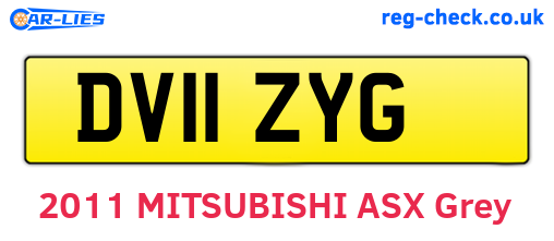 DV11ZYG are the vehicle registration plates.