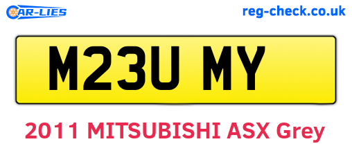 M23UMY are the vehicle registration plates.