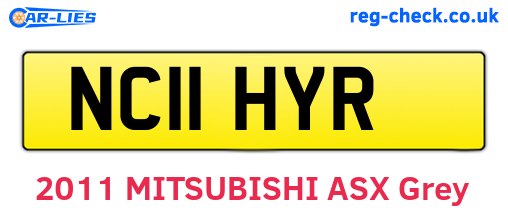 NC11HYR are the vehicle registration plates.