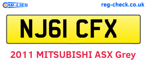 NJ61CFX are the vehicle registration plates.