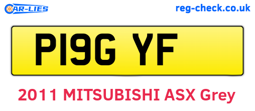 P19GYF are the vehicle registration plates.
